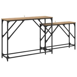 vidaXL Wandtafel 2 st Artisan Eiken 100 x 28 x 75 cm Bewerkt hout