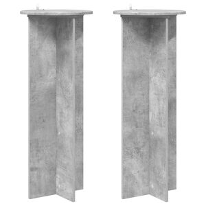 vidaXL Plantenstandaard 2 st Betongrijs &Oslash;40 x 100 cm Bewerkt hout