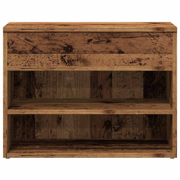 vidaXL Schoenenbank 60x30x45 cm bewerkt hout oud houtkleurig