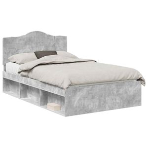 vidaXL Bedframe Concerte Grijs 135 x 190 cm Massief grenenhout