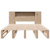 vidaXL Bed met boekenkast zonder matras massief hout 120x200 cm