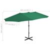 vidaXL Parasol met aluminium paal 460x270 cm groen