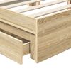 vidaXL Opslag bed met lade Sonoma Eiken 140 x 190 cm Bewerkt hout