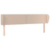 vidaXL Hoofdbord met randen 163x23x78/88 cm kunstleer cappuccinokleur