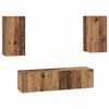 vidaXL Tv-meubelset Wandgemonteerd 4 pcs Oud Hout Bewerkt hout