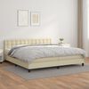 vidaXL Boxspring met matras kunstleer cr&egrave;mekleurig 200x200 cm
