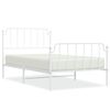 vidaXL Bedframe met hoofd- en voeteneinde&nbsp;metaal wit 107x203 cm
