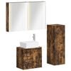 vidaXL Badkamermeubelset 4 pcs Gerookt eiken Bewerkt hout en glas