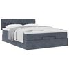 vidaXL Ottoman bed met matras 140x190cm fluweel donkergrijs