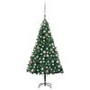 vidaXL Kunstkerstboom met verlichting en kerstballen 180 cm PVC groen
