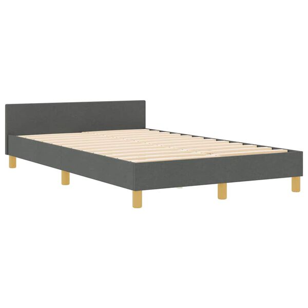 vidaXL Bedframe met hoofdeinde Donkergrijs 120 x 190 cm Stof