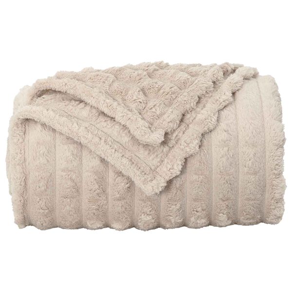 vidaXL Gooi Deken Beige 200 x 150 cm Fleece