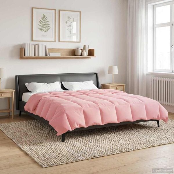 vidaXL Winter Dekbed Gekwilt Roze 200 x 220 cm Microfiber