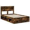 vidaXL Bedframe met lade Gerookt eiken 135 x 190 cm Massief grenenhout