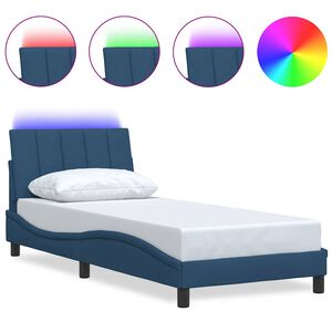 vidaXL Bedframe zonder matras "Hanko" 90x190 cm stof blauw