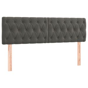 vidaXL Hoofdborden 160x7x78/88 cm fluweel donkergrijs