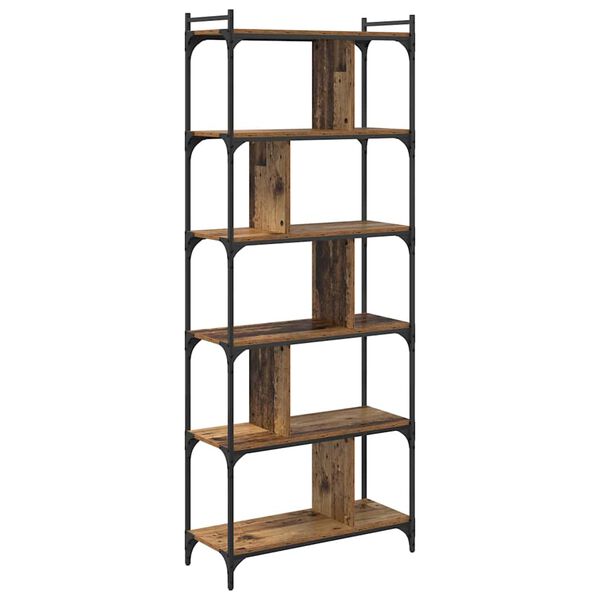 vidaXL Boekenkast Oud hout 76 x 32 x 192 cm Bewerkt hout