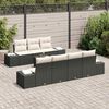 vidaXL Tuin Sofa Set met kussen 8 pcs Zwart en Cr&egrave;me poly rattan