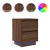 vidaXL Nachtkastje met LED-verlichting 38x34x50 cm bruin eiken