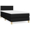 vidaXL Boxspring met matras stof zwart 80x200 cm