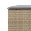 vidaXL Tuinvoetenbank met kussen poly rattan beige