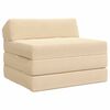 vidaXL Vouwbare Bankbed Cr&egrave;mekleurig 200 x 70 x 10 cm Katoen Stof