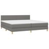vidaXL Boxspring met matras stof donkergrijs 200x200 cm