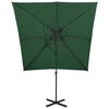 vidaXL Zweefparasol met dubbel dak 250x250 cm groen