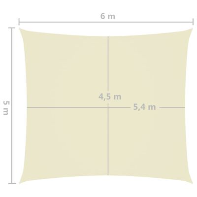 vidaXL Zonnescherm rechthoekig 5x6 m oxford stof crèmekleurig