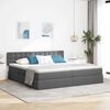 vidaXL Opbergbed met LED met matras Donkergrijs 200 x 200 cm Stof