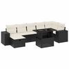 vidaXL 8-delige Loungeset met kussens poly rattan zwart
