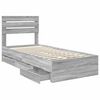 vidaXL Bedframe met lade Grijs Sonoma 100 x 200 cm Ingenieurshout