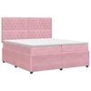 vidaXL Boxspringbed met matras Roze 200 x 200 cm Fluweel