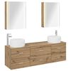 vidaXL Badkamermeubelset 5 pcs Artisanaal eiken Bewerkt hout en glas
