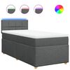 vidaXL Boxspring met matras stof donkergrijs 100x200 cm