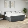 vidaXL Boxspring met matras stof donkergrijs 180x200 cm