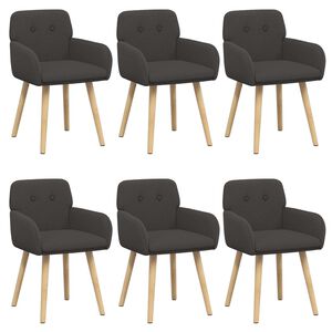 vidaXL Eettafelstoelen 6 st Boucl&eacute; Donkergrijs 59 x 57 x 85 cm