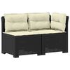 vidaXL Tweedelige Tuinbank met Kussens Rattan Look PP Antraciet