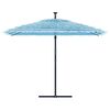 vidaXL Parasol met stalen paal 290x290x238 cm blauw