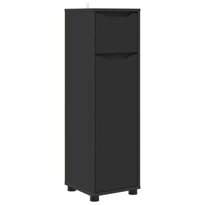 vidaXL Badkamer Kast met lade Zwart 30,5 x 30 x 101 cm Bewerkt hout