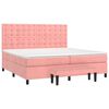 vidaXL Boxspring met matras fluweel roze 200x200 cm
