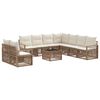 vidaXL Tuinbankenset 10 pcs Beige poly rattan