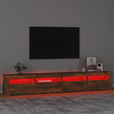 vidaXL Tv-meubel met LED-verlichting 240x35x40 cm gerookt eikenkleurig
