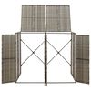 vidaXL Containerberging dubbel 140x80x117 cm poly rattan grijs