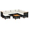 vidaXL 8-delige Loungeset met kussens poly rattan zwart