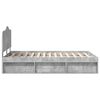 vidaXL Bedframe met hoofdeinde Beton 120 x 200 cm Massief grenenhout