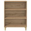vidaXL Dressoir Artisan Eiken 69,5 x 32,5 x 90 cm Bewerkt hout