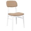 vidaXL Eetkamerstoelen met kussens 2 st massief hout rubber wit