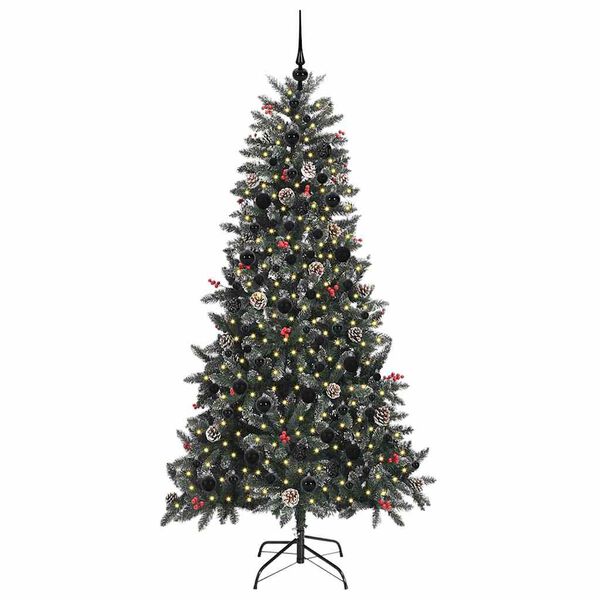 vidaXL Kunstkerstboom met 300 LED Groen 210 cm PVC en Plastic en Staal