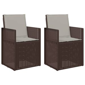vidaXL Tuin Eetstoelen 2 st Bruin en lichtgrijs PP